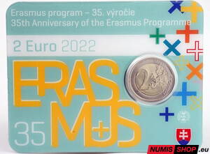 Slovensko 2 euro 2022 - Erasmus - COIN CARD