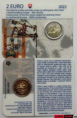 Slovensko 2 euro 2022 - Potterov stroj - COIN CARD