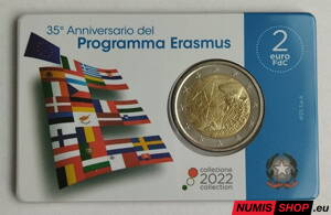 Taliansko 2 euro 2022 - Erasmus - COIN CARD