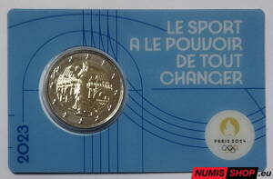 Francúzsko 2 euro 2023 - OH Paríž 2024 - COIN CARD blue