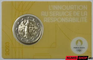 Francúzsko 2 euro 2023 - OH Paríž 2024 - COIN CARD yellow