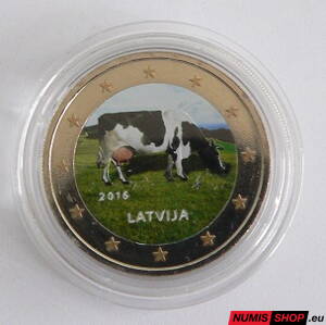 Lotyšsko 2 euro 2016 - Krava - Lotyšský poľnohospodársky priemysel - COLOR
