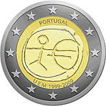 Portugalsko 2 euro 2009 - 10. výročie hospodárskej a menovej únie - UNC