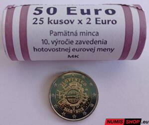 Slovensko 2 euro 2012 - 10 rokov euro - rolka / roll