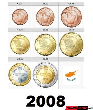 Sada Cyprus 2008 - 1 cent - 2 euro - UNC