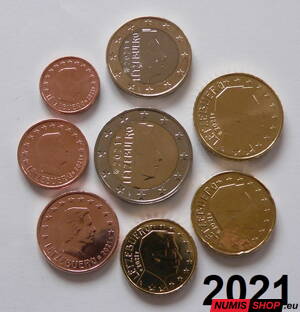 Sada Luxembursko 2021 - 1 cent - 2 euro - UNC 