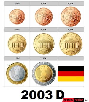 Sada Nemecko 2003 D - 1 cent - 2 euro - UNC