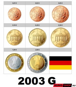 Sada Nemecko 2003 G - 1 cent - 2 euro - UNC
