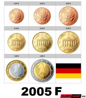 Sada Nemecko 2005 F - 1 cent - 2 euro - UNC