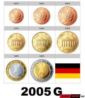 Sada Nemecko 2005 G - 1 cent - 2 euro - UNC