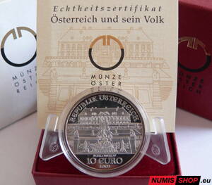 10 eur Rakúsko 2003 - Rakúsko a jeho ľudia - Zámok SchlossHof - PROOF