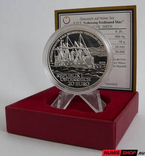 Rakúsko 20 eur 2004 - Austria at Sea 2/6 - Archduke Ferdinand Max - PROOF