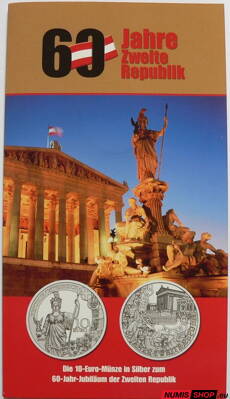 10 eur Rakúsko 2005 - 60 rokov republiky - folder