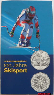 5 eur Rakúsko 2005 - 100 rokov lyžovania - folder