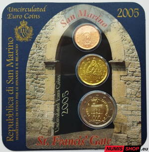 San Maríno 2005 - 2 + 20 cent + 2 euro minikit - UNC