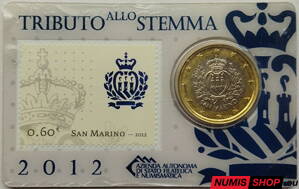 San Maríno 2012 - 1 euro + 0,6 euro známka - COIN CARD