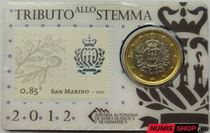 San Maríno 2012 - 1 euro + 0,85 euro známka - COIN CARD
