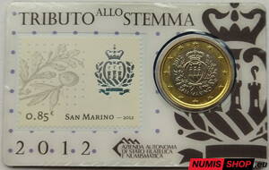 San Maríno 2012 - 1 euro + 0,85 euro známka - COIN CARD