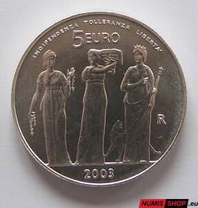 5 euro San Maríno 2003 - Independence, Tolerance, Liberty