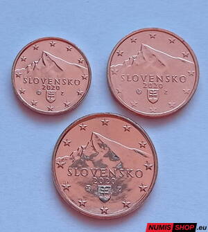 1 + 2 + 5 cent Slovensko 2020 - UNC 