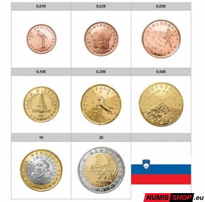 Sada Slovinsko MIX 1 cent - 2 euro - UNC