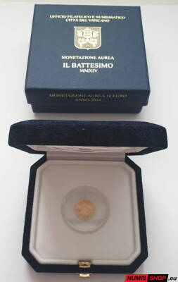 10 euro Vatikán 2014 zlato PROOF - Krst