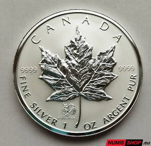 Kanada - 1 oz Maple Leaf - 2005 - Rooster - reverse proof - investičné striebro