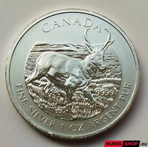 Kanada - 1 oz Wildlife series - Antelope - 2013 - investičné striebro