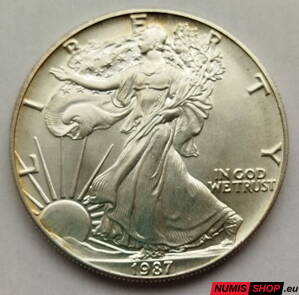 USA - 1 oz American Silver Eagle - 1987 - investičné striebro