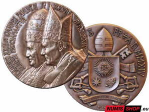 Vatikán 2014 - Kanonizácia pápeža Jána 23. a Jána Pavla II. - bronz