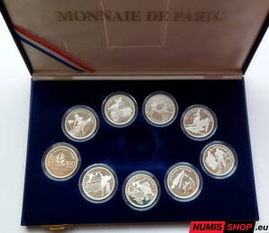 Francúzsko - sada 9 x 100 francs Ag - 1991 - Albertville 1992