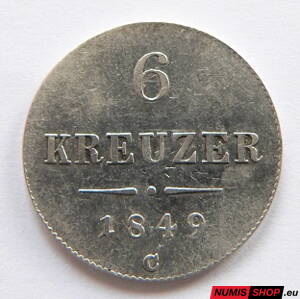 RU - František Jozef I. - 6 kreuzer - 1849 C