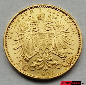 RU - František Jozef I. - 20 corona 1893 bz