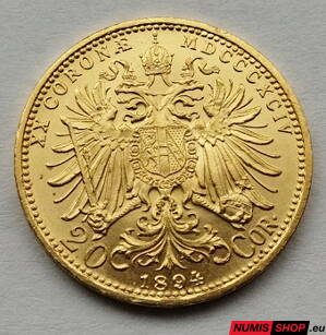 RU - František Jozef I. - 20 corona 1894 bz