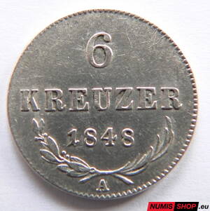 RU - Revolúcia - 6 kreuzer - 1848 A