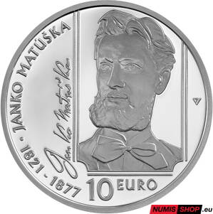 10 eur Slovensko 2021 - Janko Matúška - PROOF