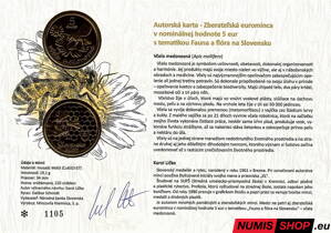 5 eur Slovensko 2021 - Včela medonosná - autorská karta