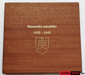 Kazeta na mince Slovenská republika 1939 - 1945 - tmavá - mahagón