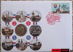 Slovensko 2 euro 2018 - 25. výročie SR - numizmatická obálka