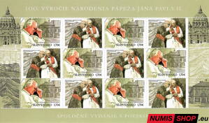 Slovensko - 2020 - 100. výročie narodenia pápeža Jána Pavla II. - hárček
