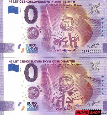 Česká republika - 0 euro souvenir - 45 let Československým kozmonautem - Remek - Pelčák
