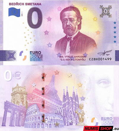 Česká republika - 0 euro souvenir - Bedřich Smetana