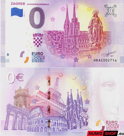 Chorvátsko - 0 euro souvenir - Zagreb - Zagrebačka katedrala