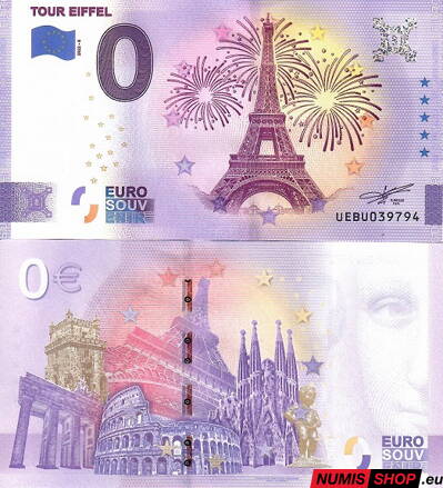 Francúzsko - 0 euro souvenir - Tour Eiffel