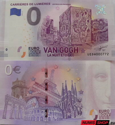 Francúzsko - 0 euro souvenir - Carriéres de Lumiéres - Van Gogh