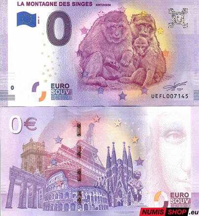 Francúzsko - 0 euro souvenir - La Montagne des Singes - Kintzheim 2020-5