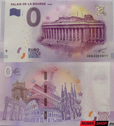 Francúzsko - 0 euro souvenir - Palais de la Bourse - Paris