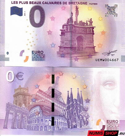 Francúzsko - 0 euro souvenir - Les plus beaux Calvaires de Bretagne