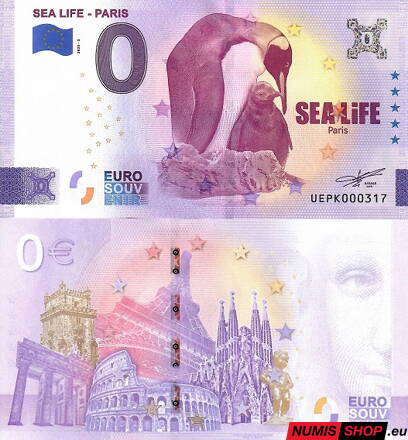 Francúzsko - 0 euro souvenir - Sea Life - Paris 2023-3