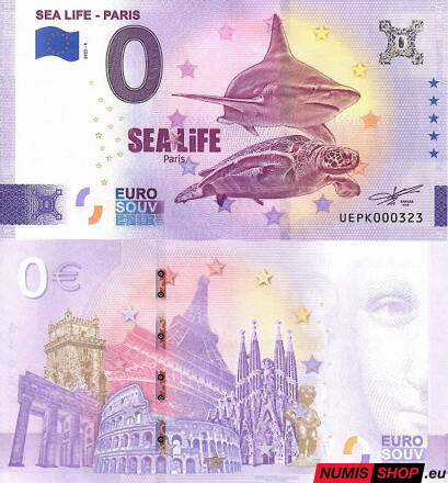Francúzsko - 0 euro souvenir - Sea Life - Paris 2023-4